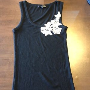 River Island black tank with white detail